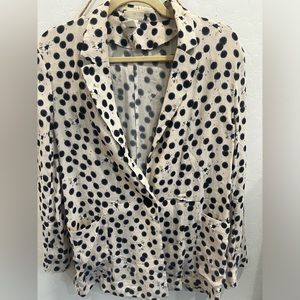 H&M Anna Glover Moth Print and Polka Dot lightweight jacket Size 6